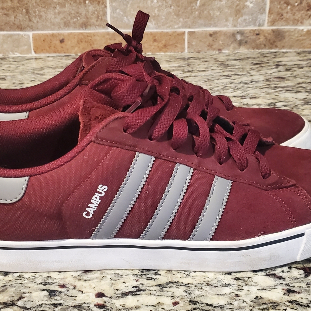 Adidas Campus Men's Maroon and Gray Sneakers